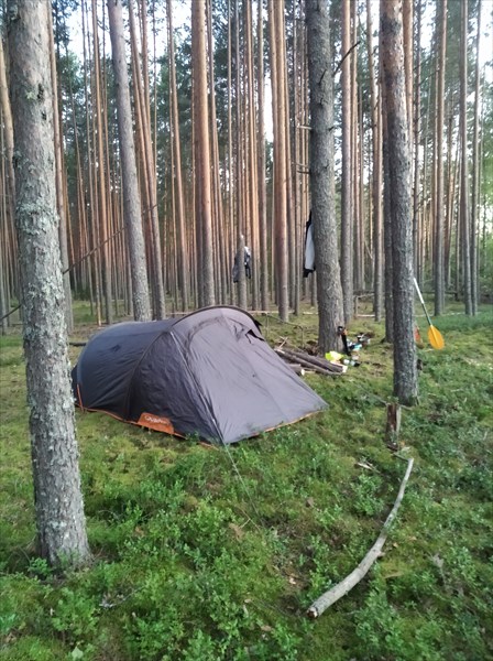 Первый бивак на левом брегу в районе Глебово